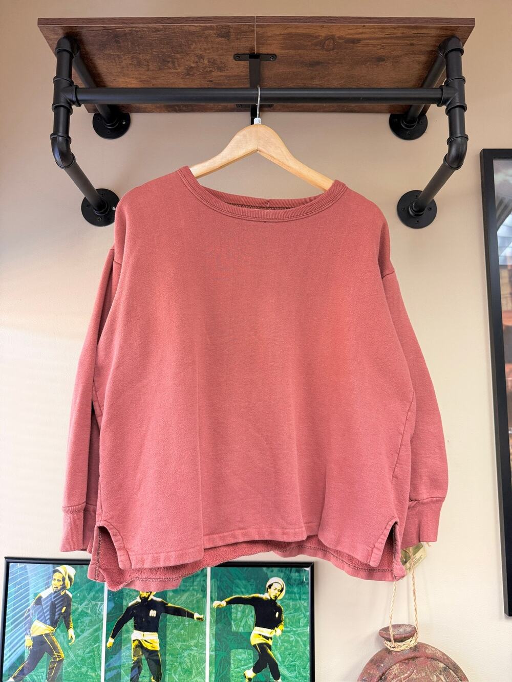 90s Faded Red Blank Boxy Fit Vintage Crewneck Sweatshirt Oshkosh Gap Old Navy